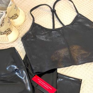 Carbon 38 Leatherette Longline Sports Bra